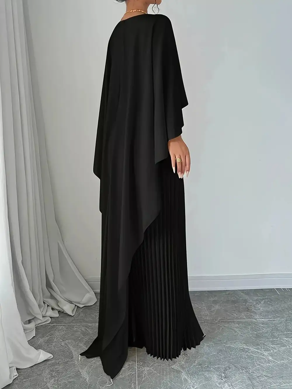 Drape Pleated Maxi Dress