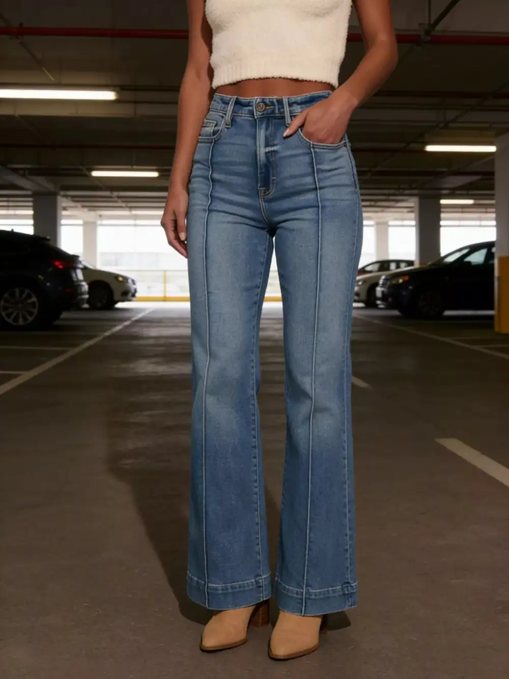 Everyday High Waist Flare Leg Denim Jeans