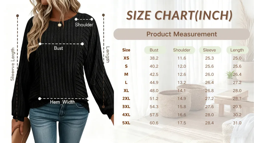 Women's Soft Long Sleeve Crewneck Shirts Fall Casual Loose Fit