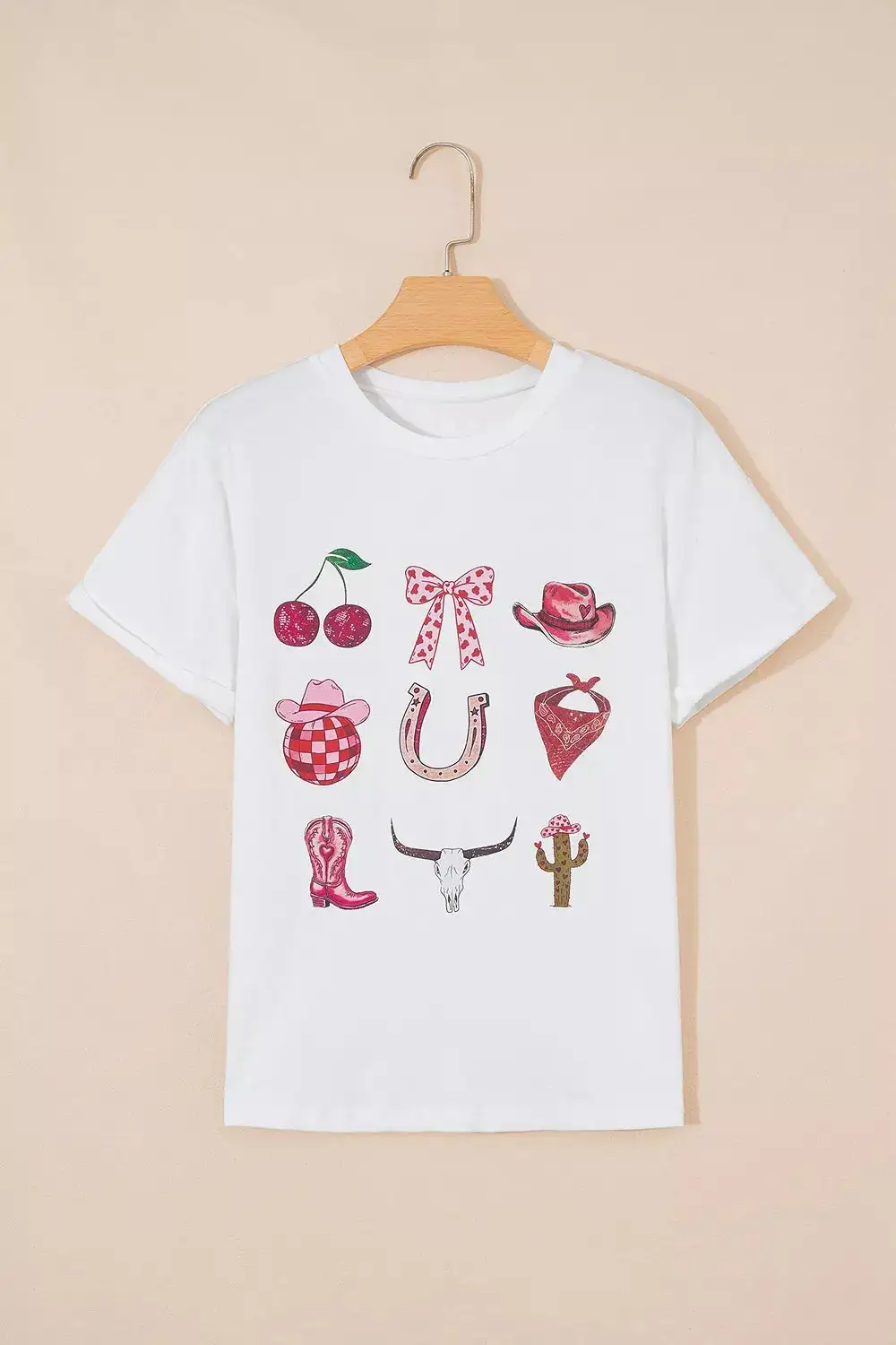 Coquette Cowgirl Elements Printed Tee
