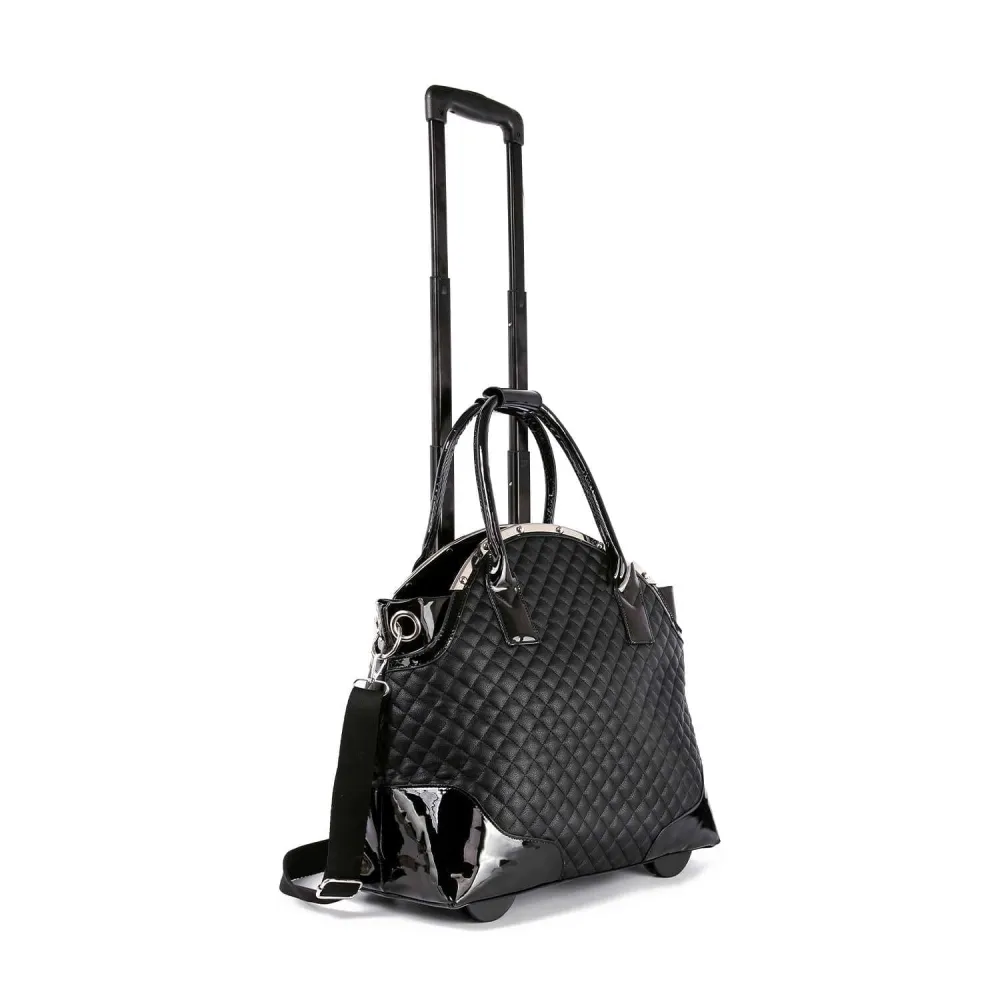 Quilted Pocketed Faux Leather Travel Carry Case