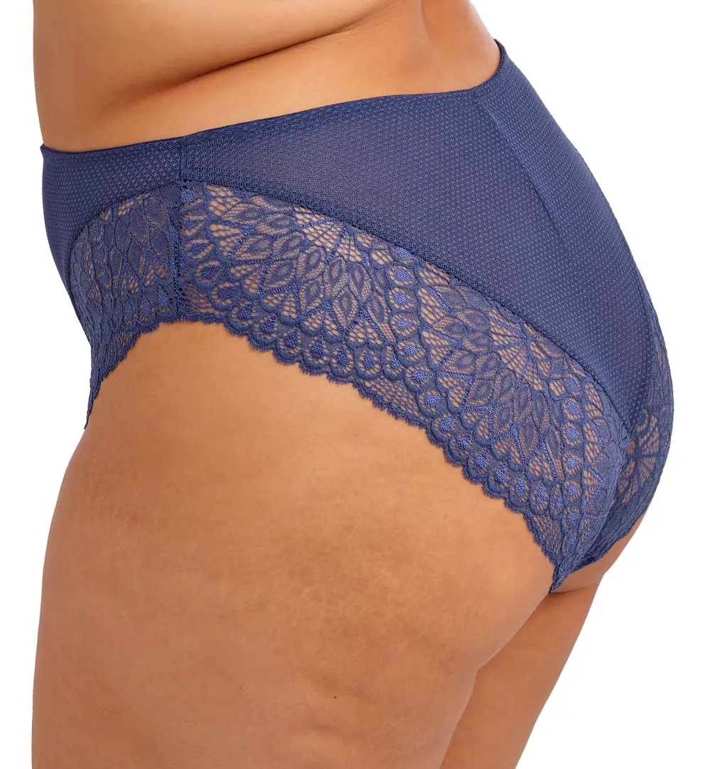 Classic High-Waist Stretch-Lace Mesh Full-Coverage Brief Panty
