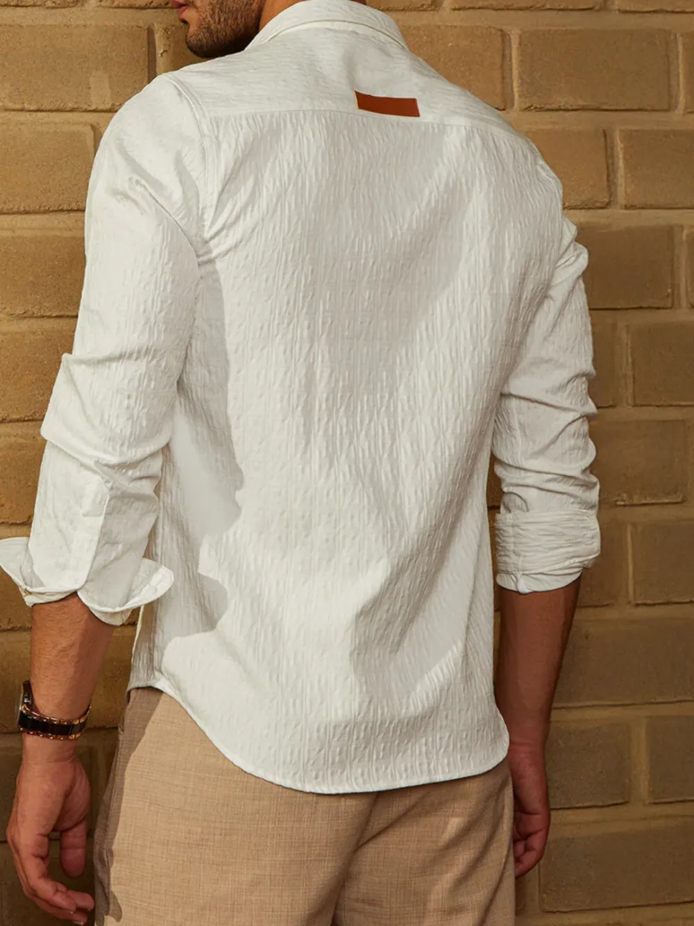 White Casual Style Relaxed Shirt