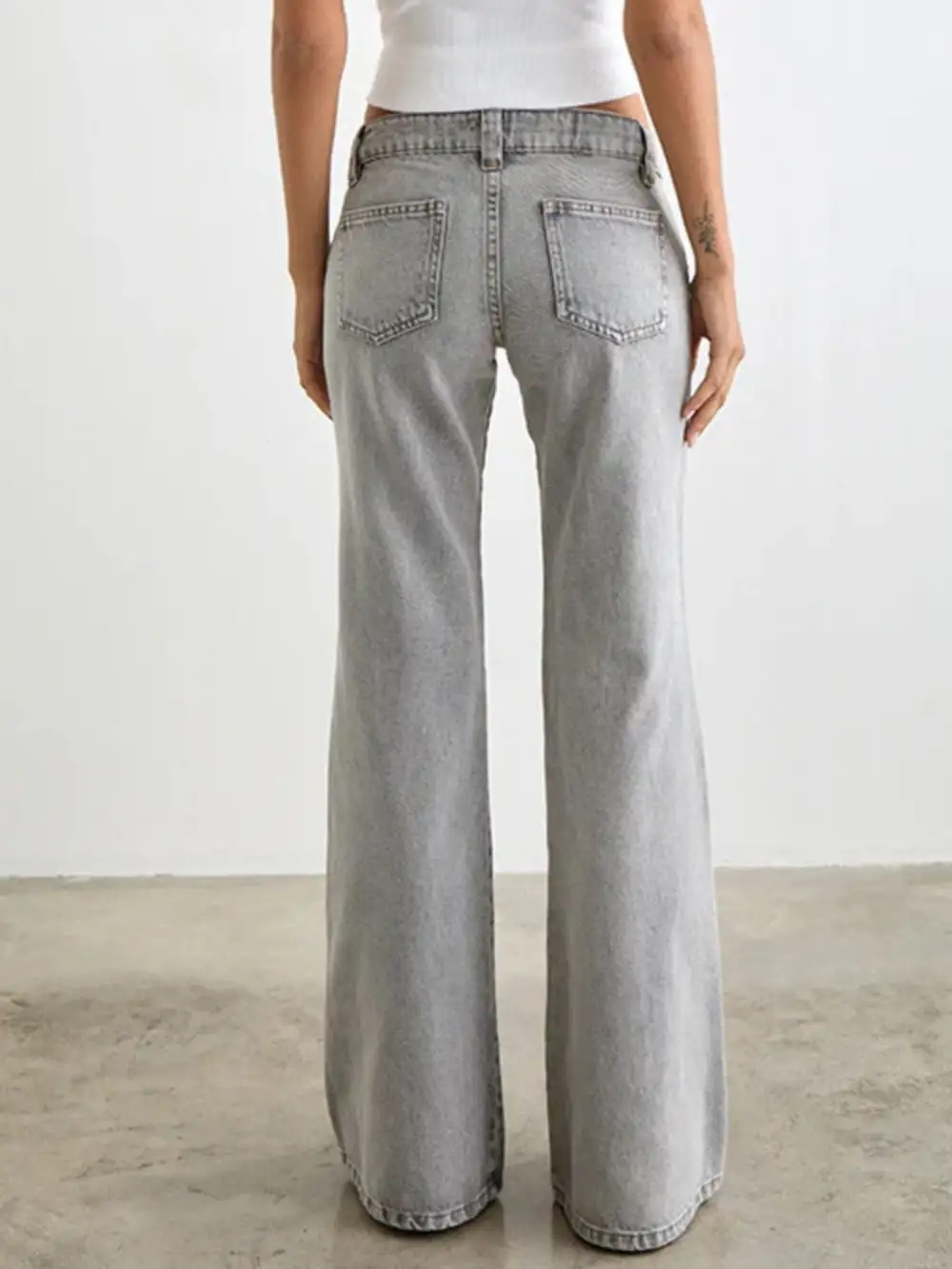 Sharp Low Rise Flare Leg Denim Jeans