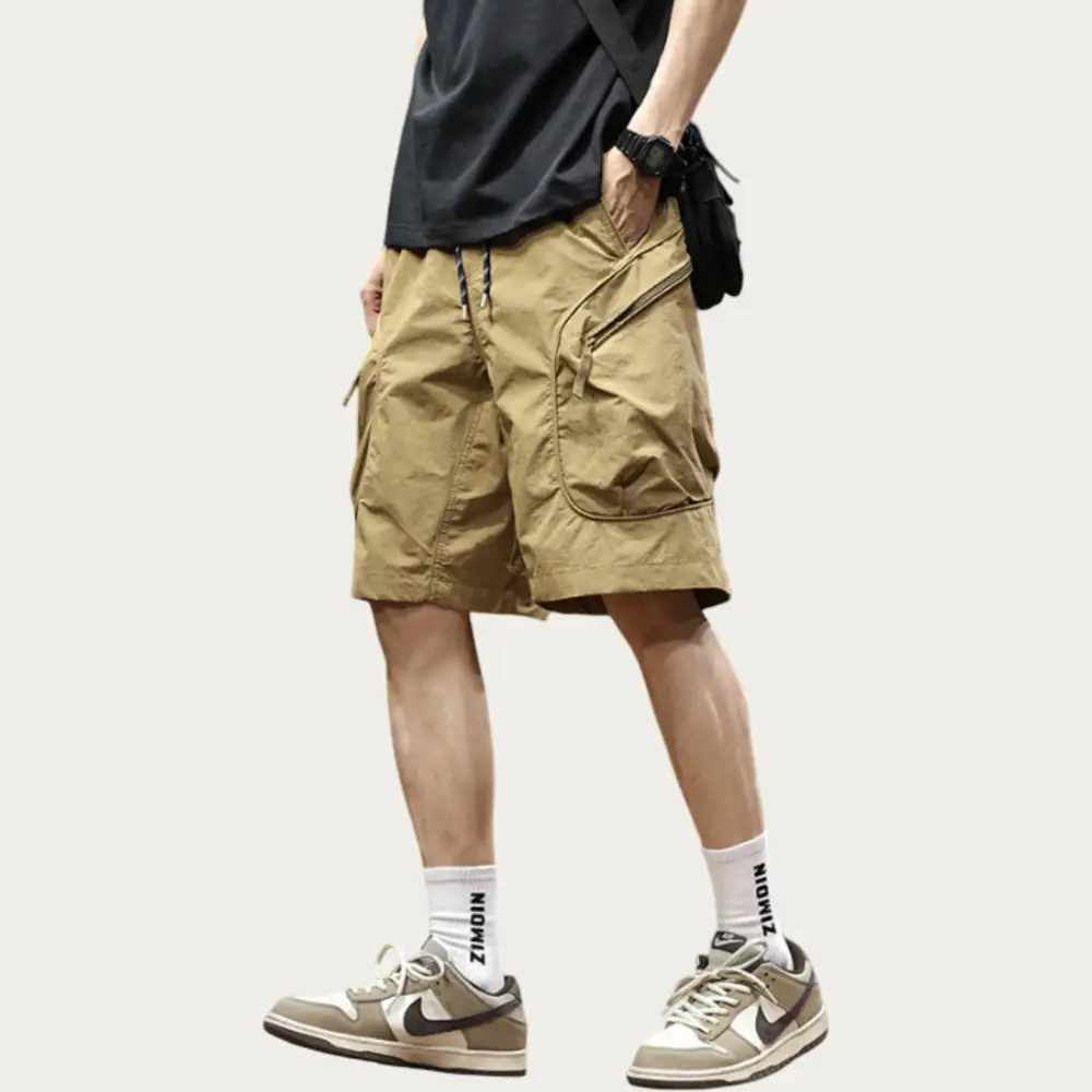 Drawstring Pocketed Lightweight Men's Cargo Shorts