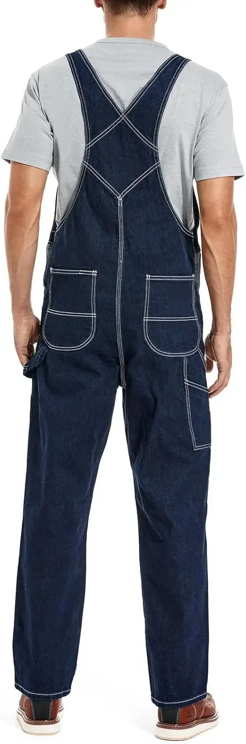 🔥Men's 4-Pack Flex Denim Bib Overalls — Adjustable & Utility Ready