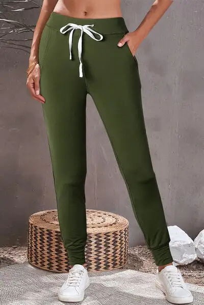Relaxed Drawstring Pocketed Jogger Pants