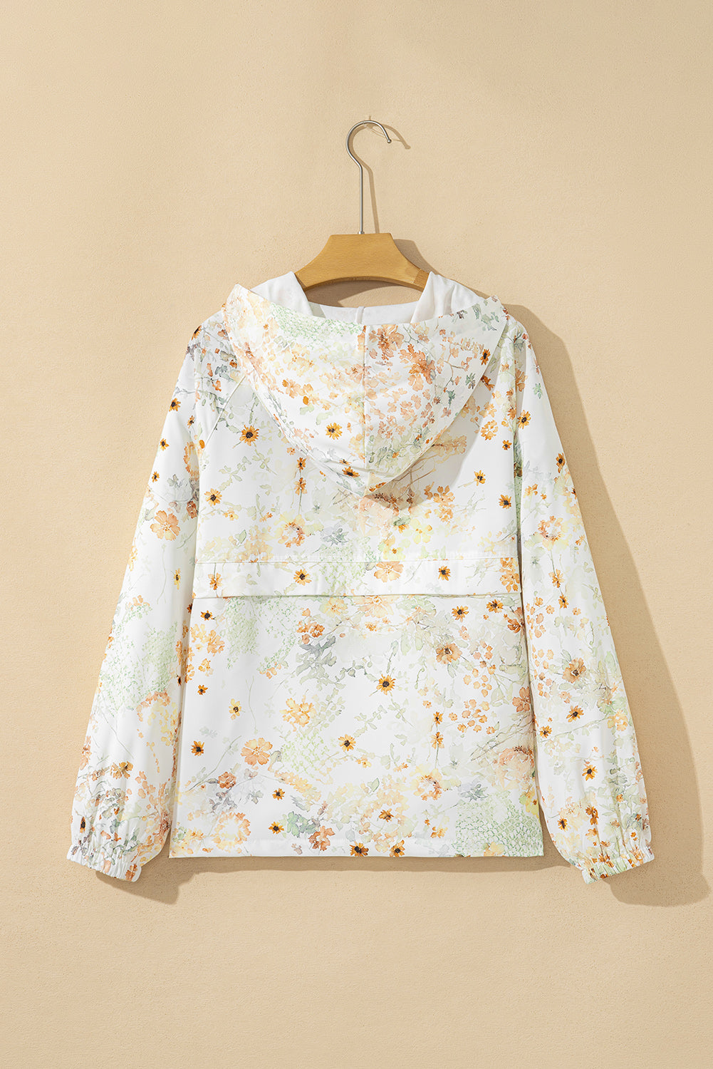 Women's Floral Print Long Sleeve Zip Detail Top
