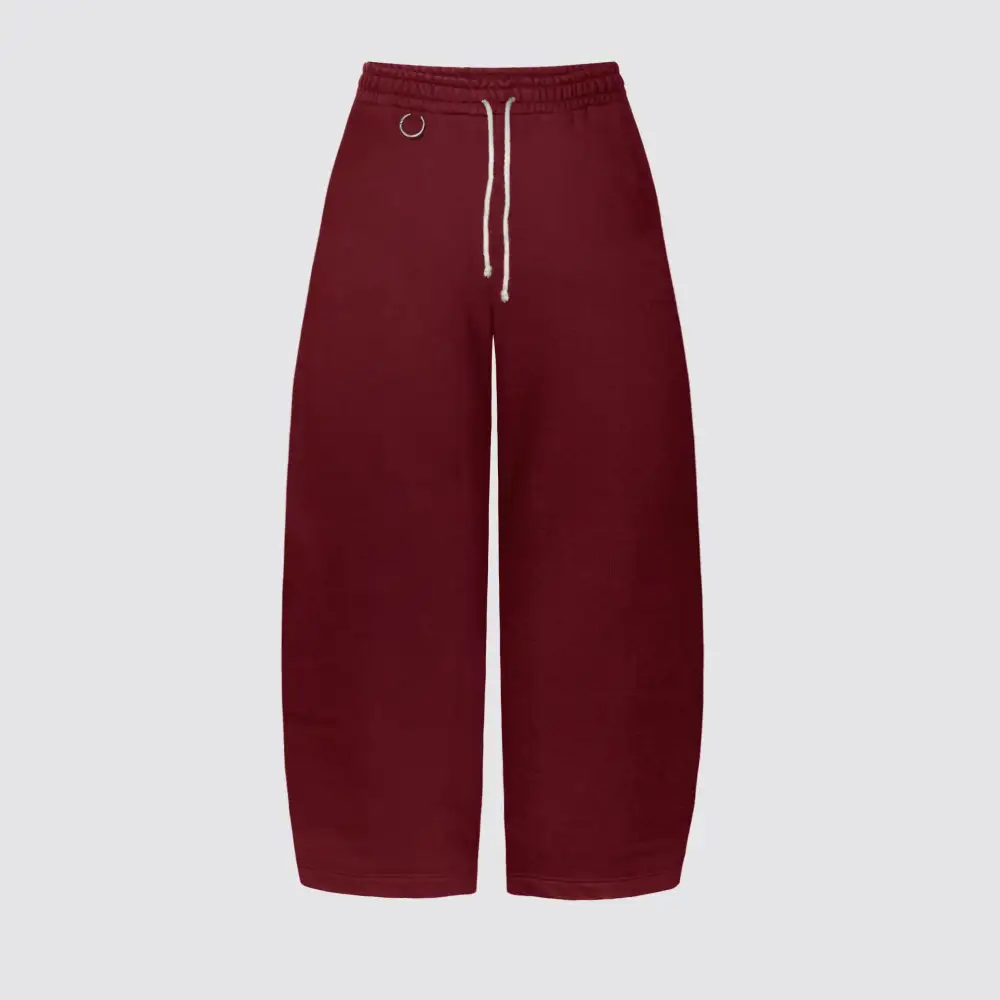 Easygoing Drawstring Pocketed Barrel Leg Wide Barrel Ultra Heavyweight Barrel French Terry Sweatpants