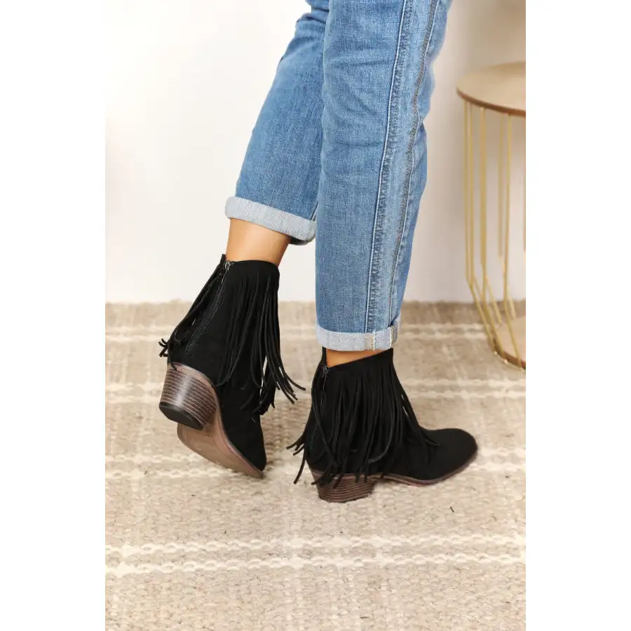 Women S Fringe Cowboy Western Ankle Boots
