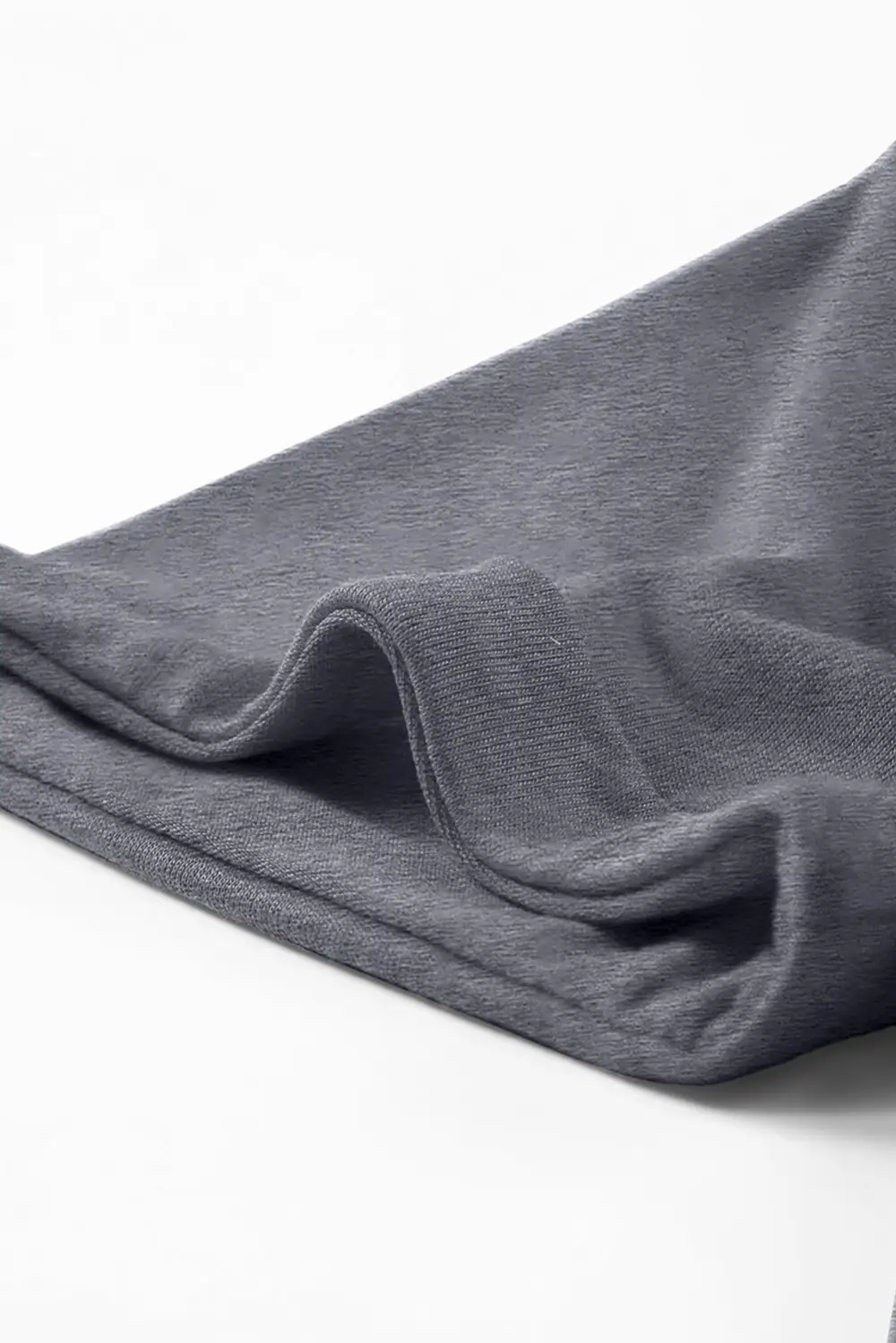 Gray Casual Plain Crew Neck