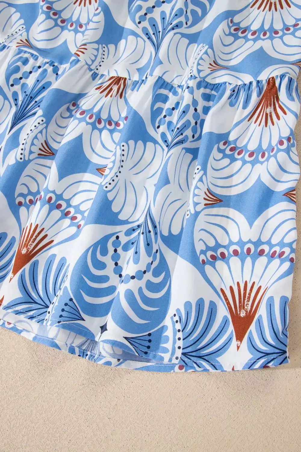 Printed Flutter Sleeve Dress Casual