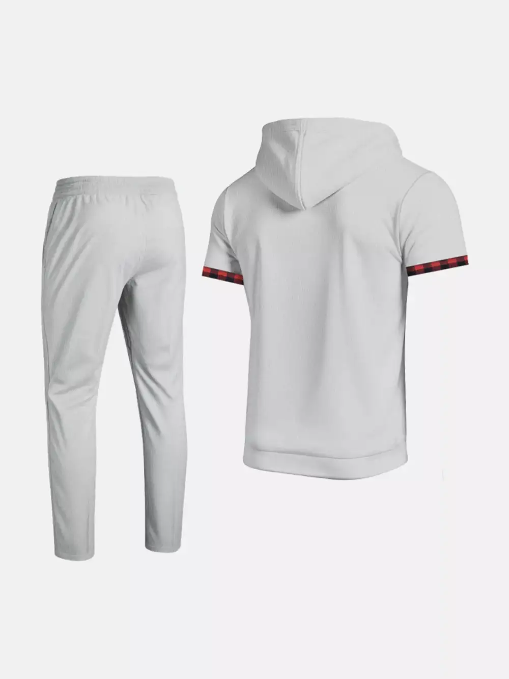 Men's Full Size Casual Short Sleeve Hoodie and