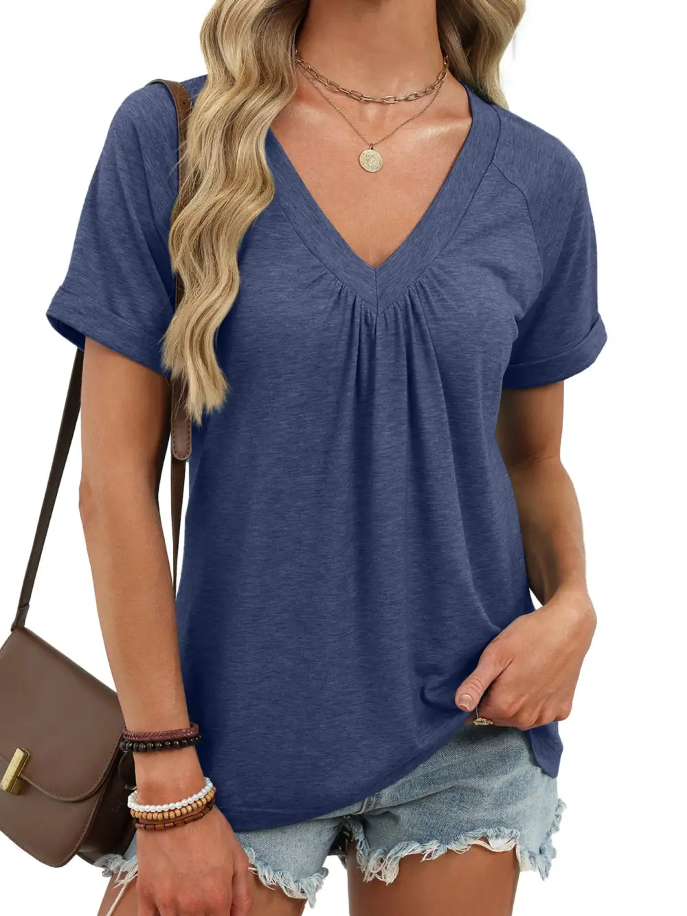 Modern Casual V-Neck Short Sleeve T-Shirt