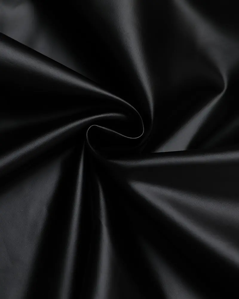 Overlap Ruched Beaded Pu Leather Bodycon Dress