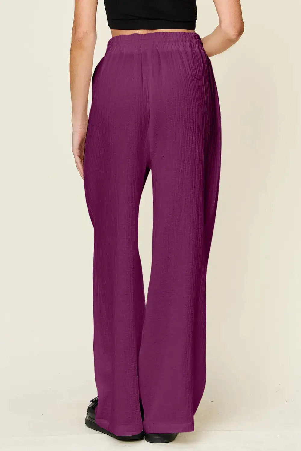 Tailored Wide Leg Drawstring Pants