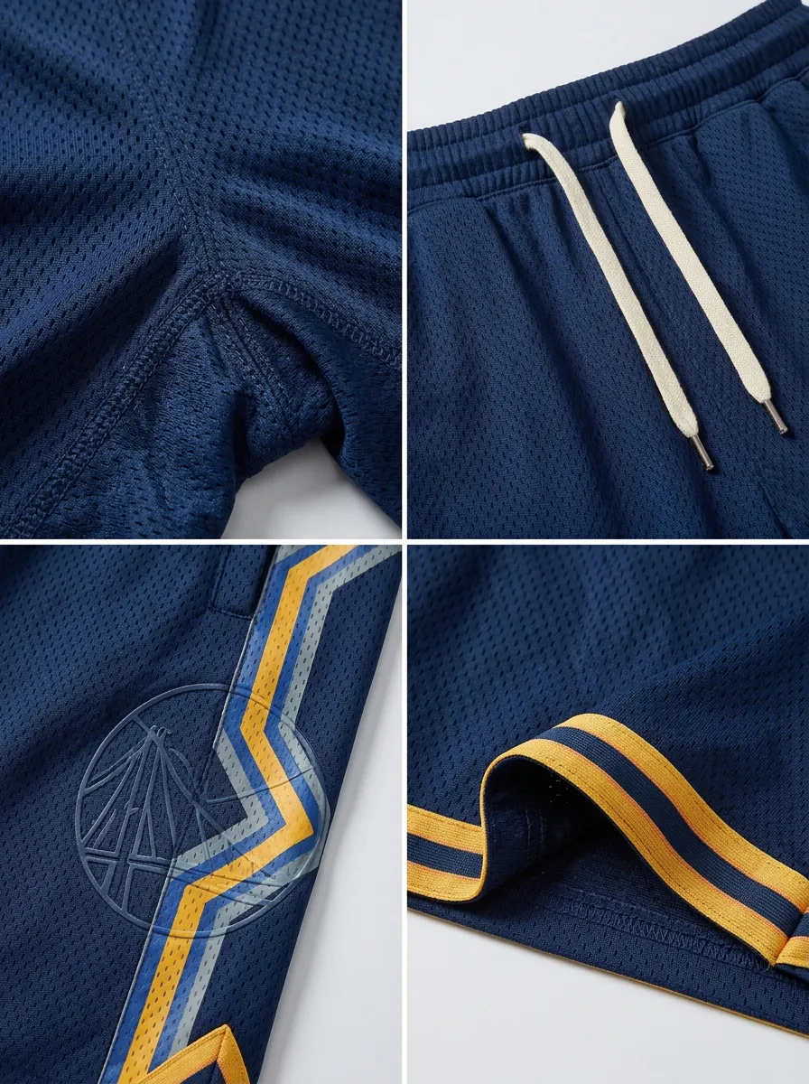 Active Striped Detail Mesh Detail Activewear Men's Basketball Shorts