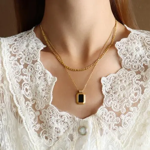 Titanium Steel Plated Pendant Necklace