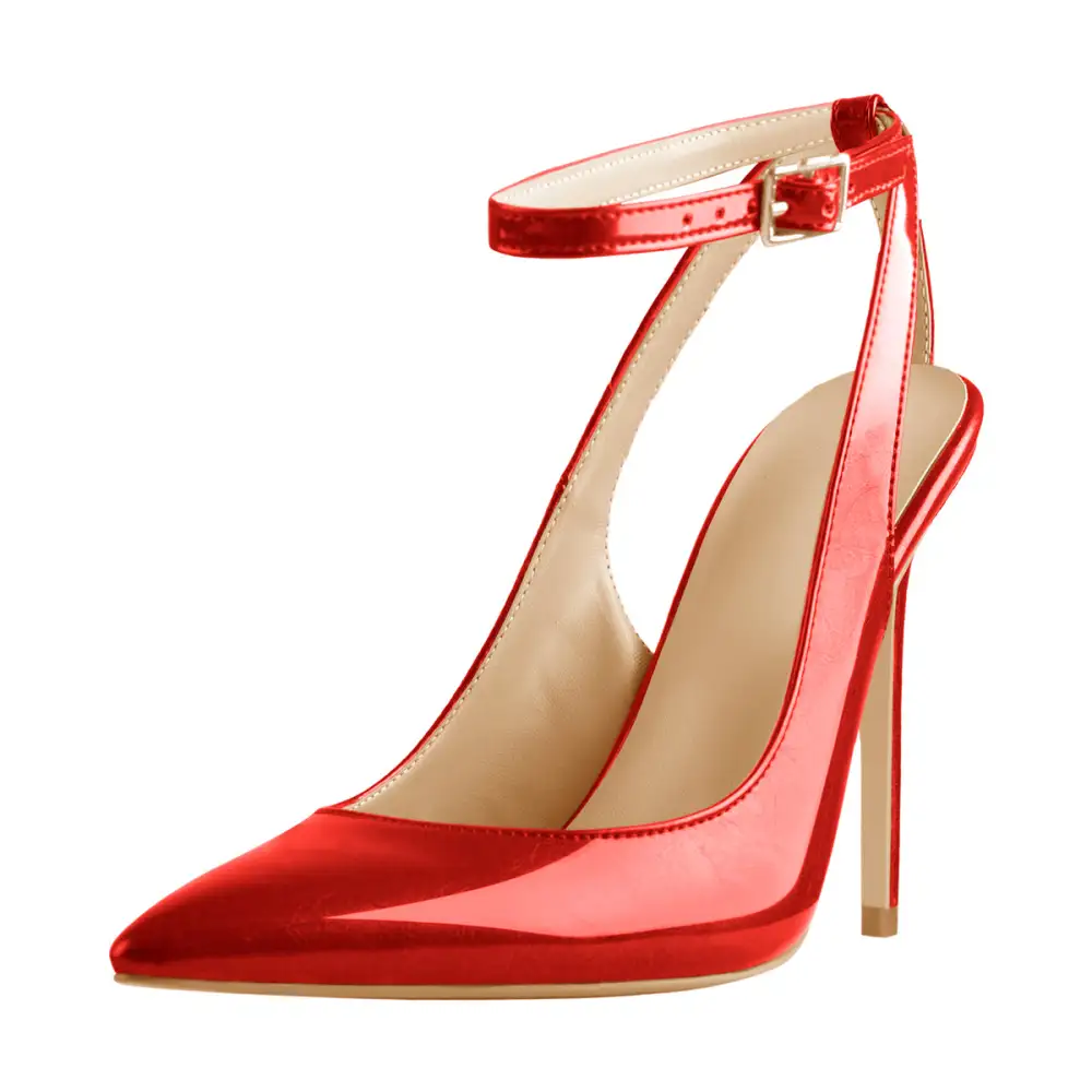 Sleek Pointed Toe Stiletto Ankle Strap Pumps