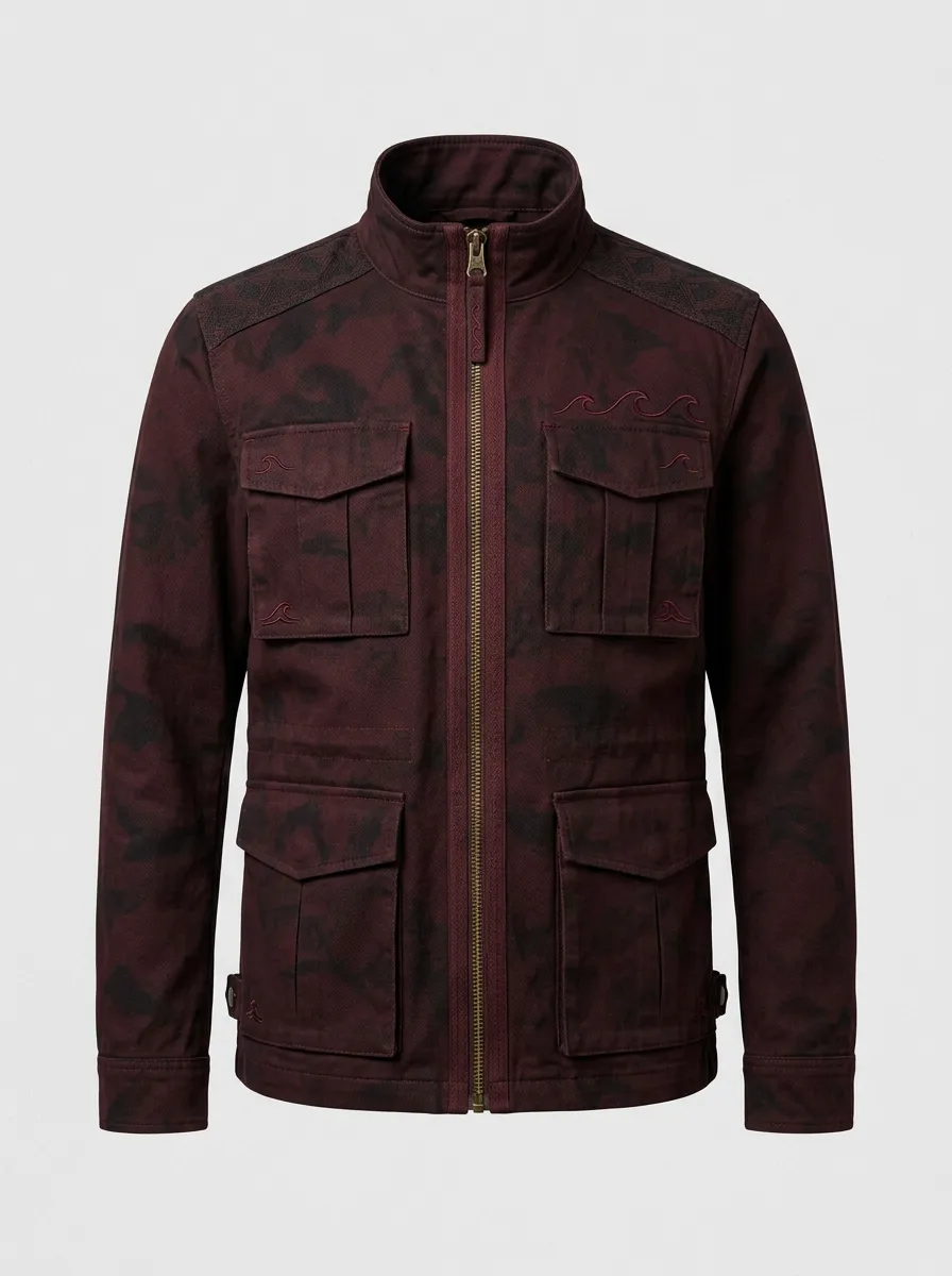 Men's Geometric Embroidered Field Jacket