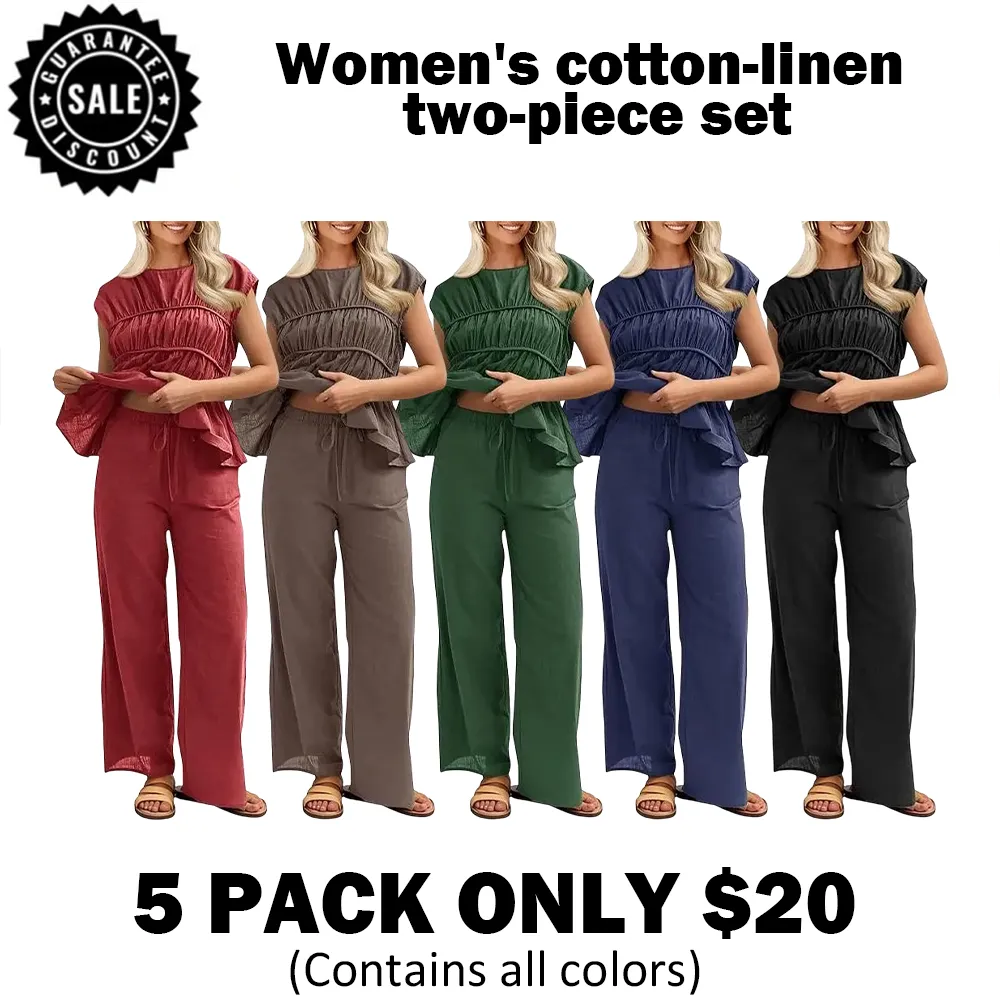 🎉Hot Sale🔥-Women's Cotton-Linen Two-Piece Set