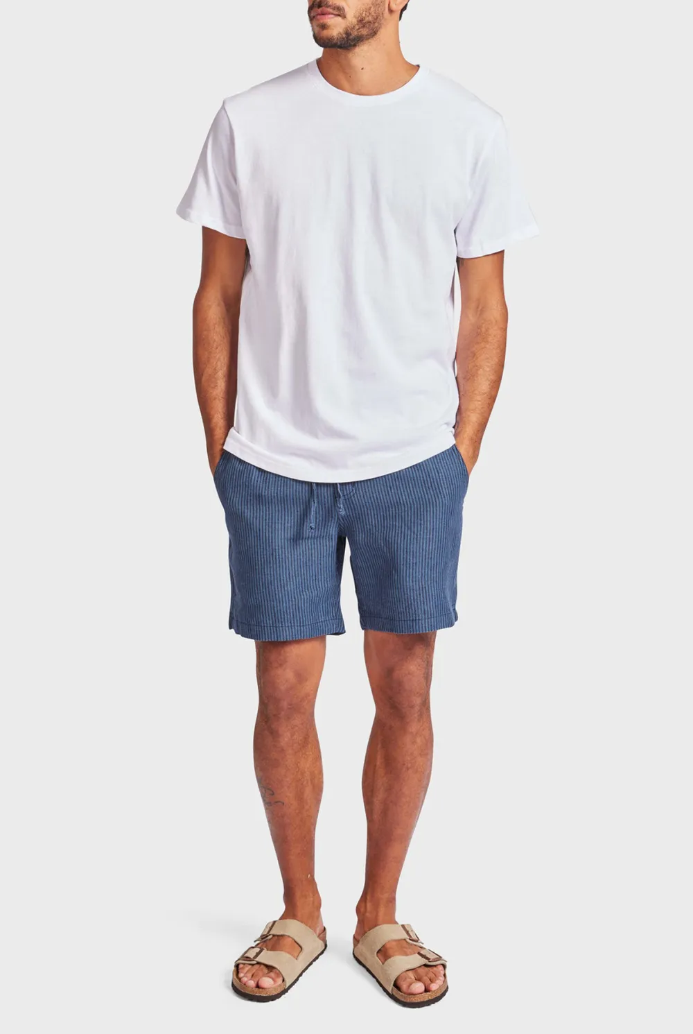 Striped Linen Loose Fit Short