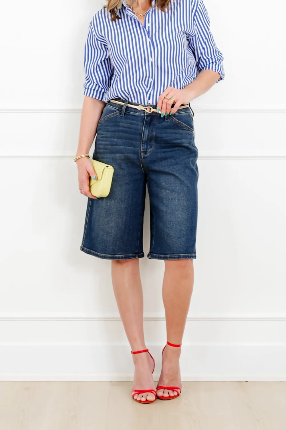 Judy Dark Wash Jort Shorts