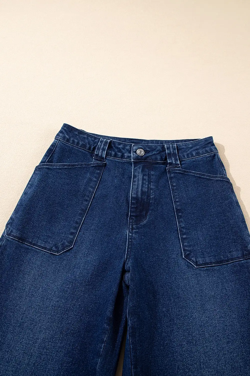 Relaxed Mid Rise Straight Leg Denim Jeans