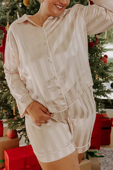 Satin Pajama In Champagne Curves
