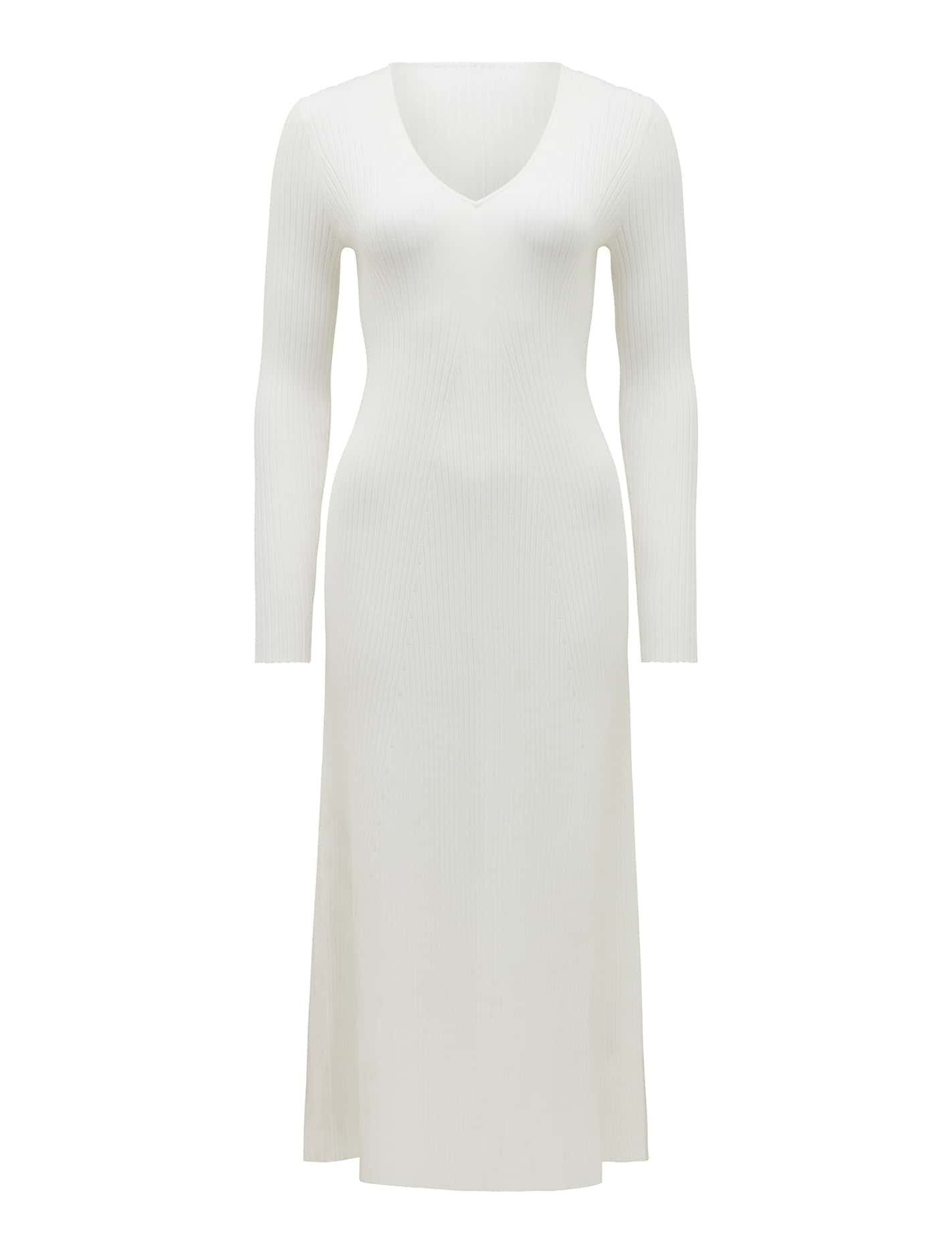 Rib Detail Midi Dress