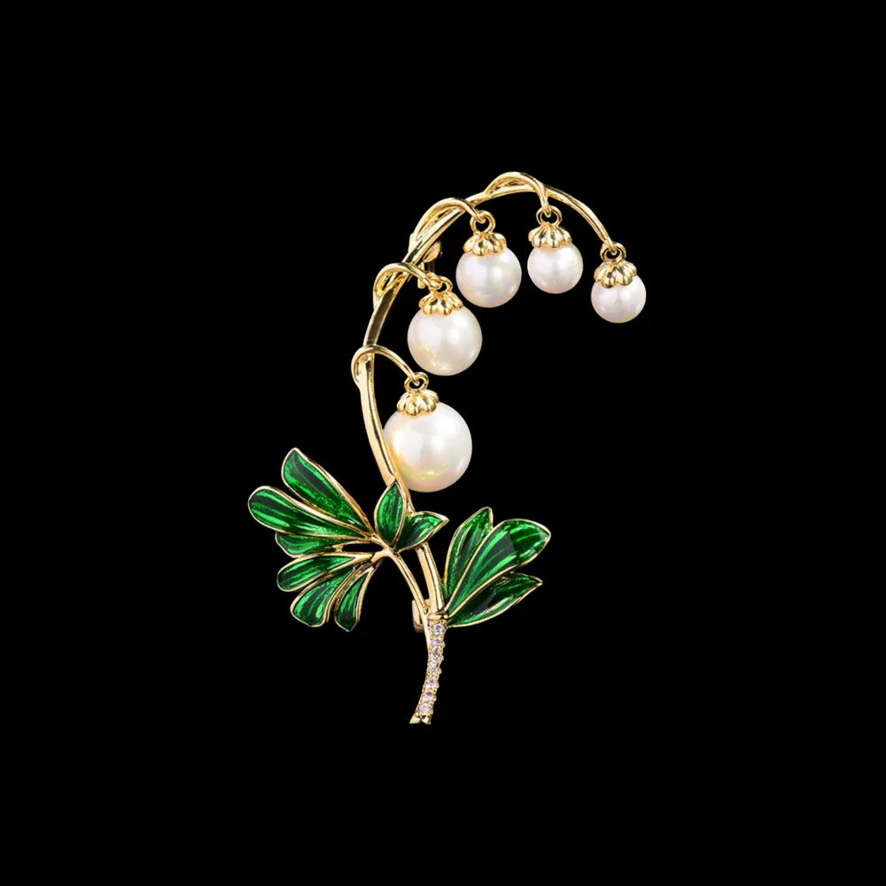 Pearl Lily Valley Brooch