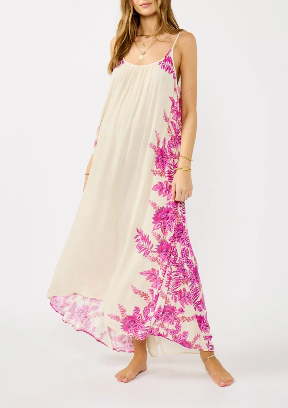 Floral Scoop Neck Maxi Dress