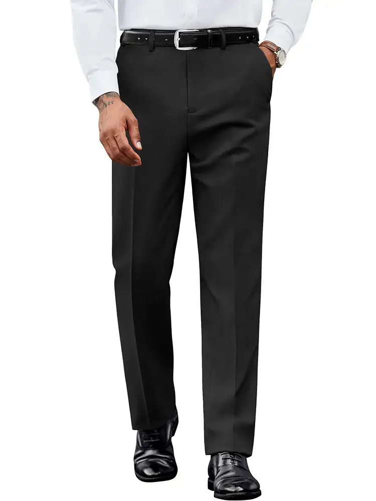 Comfort Flat Front Dress Pants