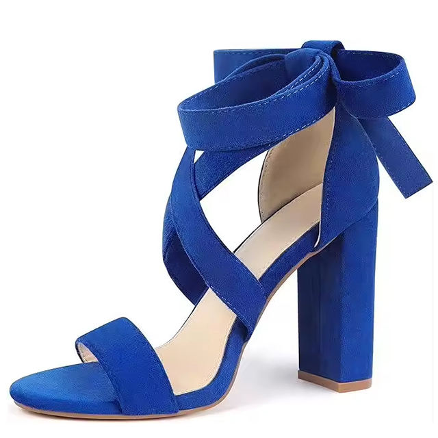 Valencia Suede Chunky Heel Sandals