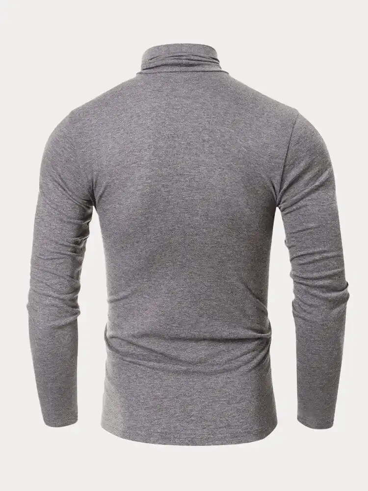Classic Slim Fit Turtleneck Basic Top T-Shirt