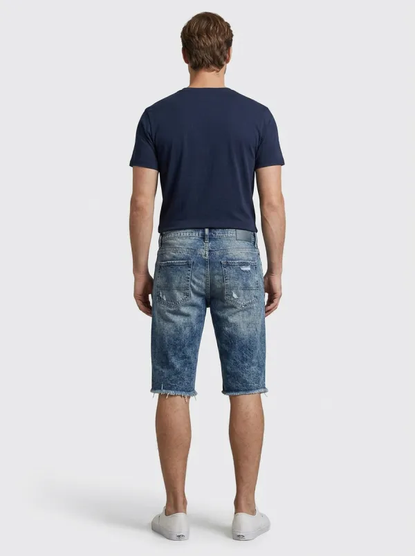 Men's Timeless Distressed Raw Hem Street Inspired Distressed Denim Shorts