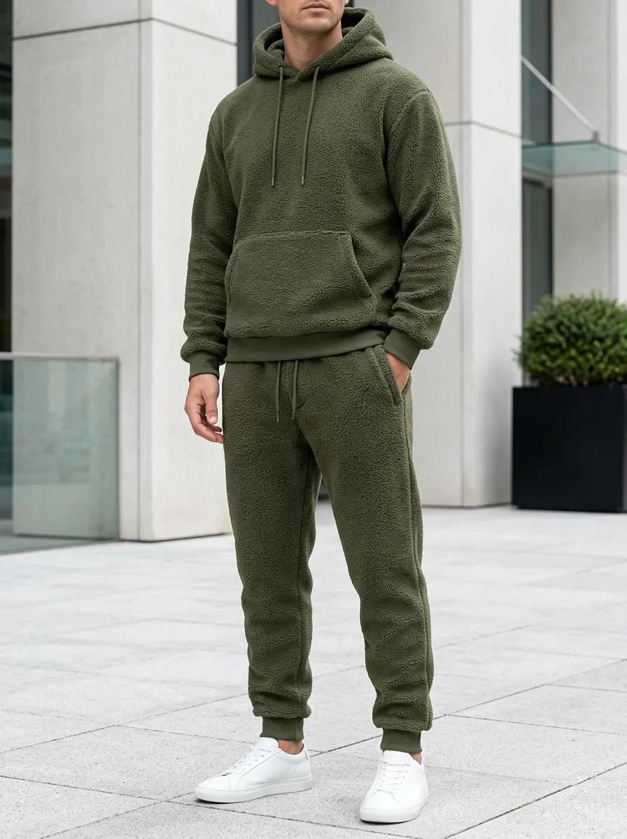 Men's Joggers and Fleece Hoodie Lounge Set