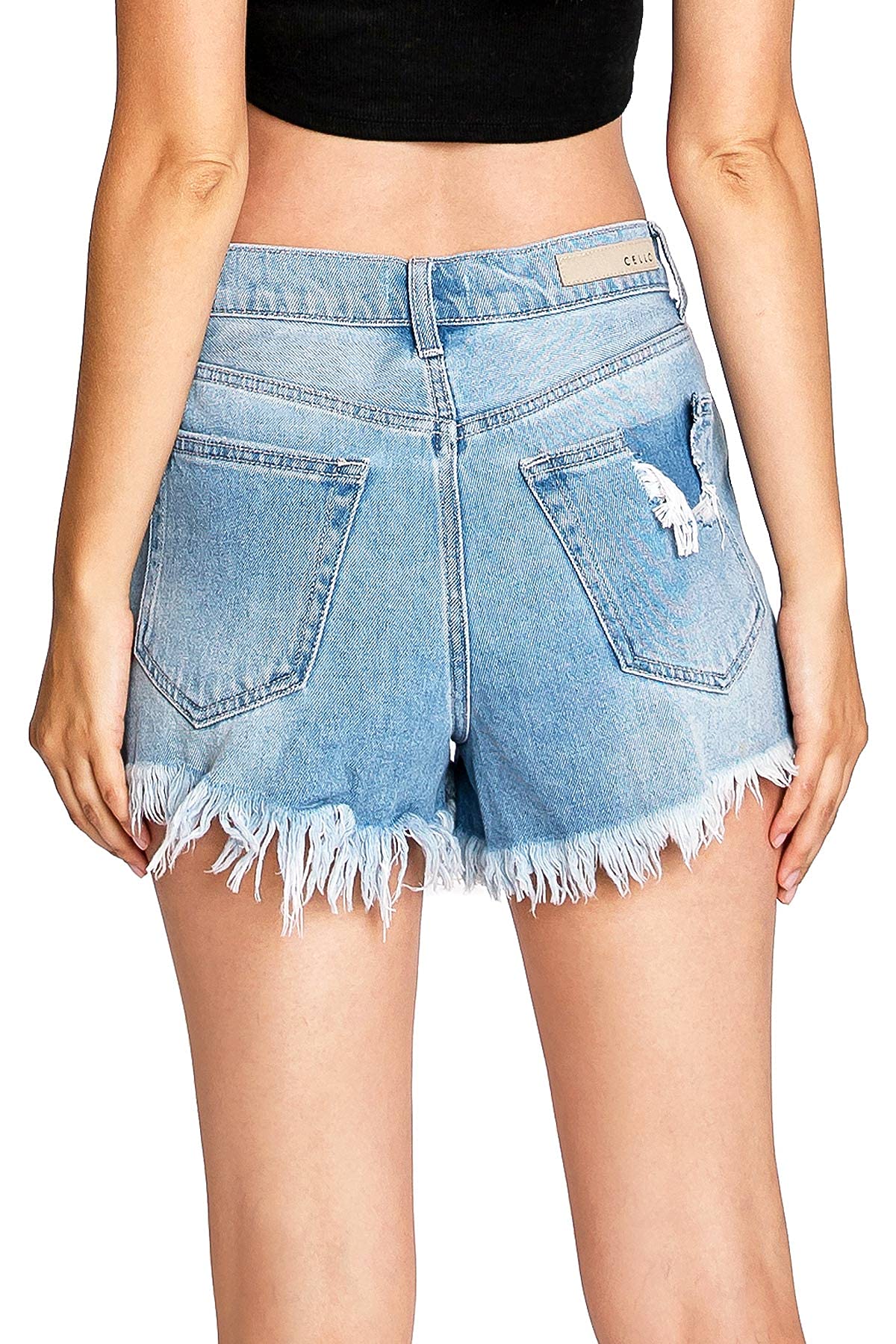Light Blue Ripped Denim Shorts