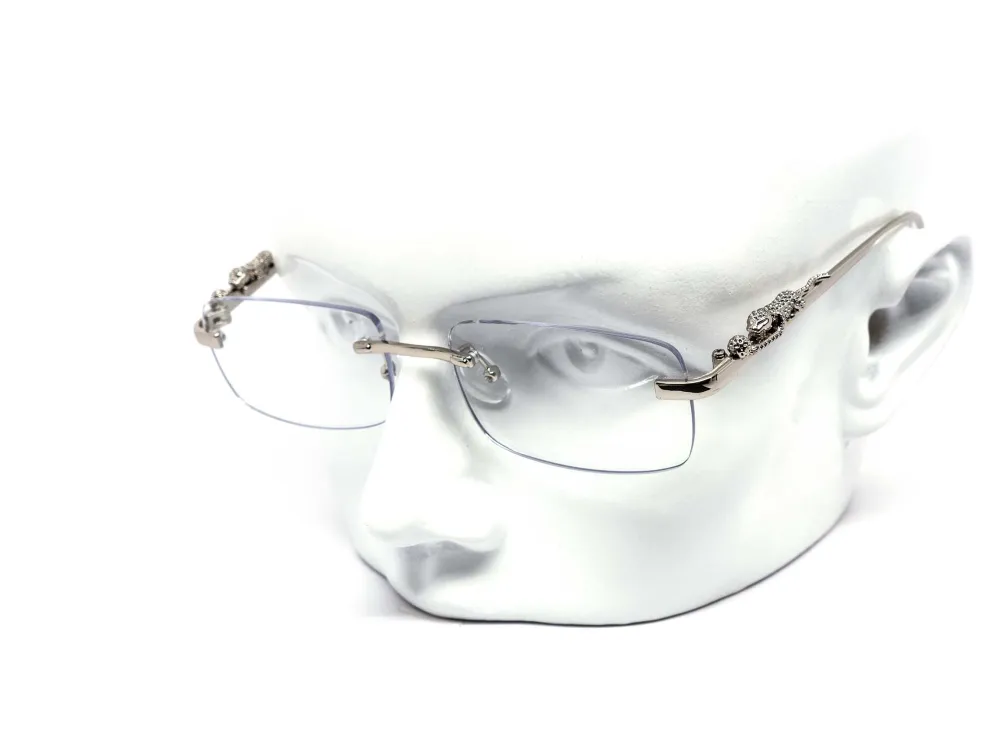 12-Pack Rimless Metal Cat-Eye Clear Lens Eyeglasses