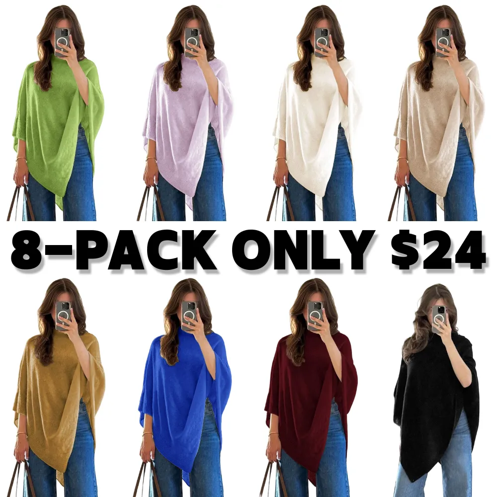 Women's Plain Loose Elegant Fashion Sweater Shawl