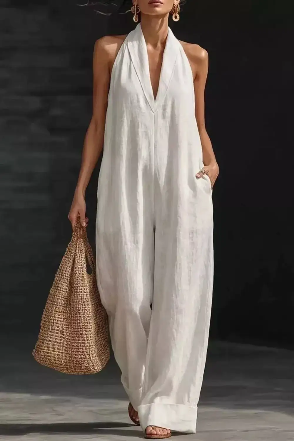 Sleeveless Wide Leg Everyday Jumpsuit