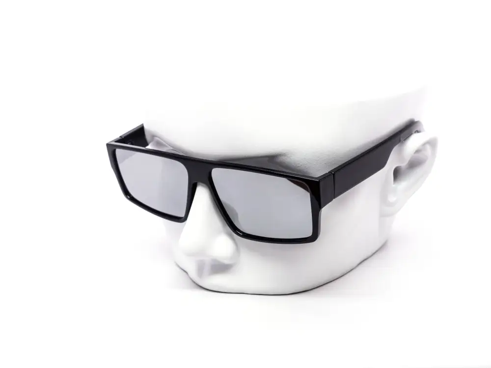 12-Pack All-Black Classy Wraparound Square Burnt Mirror Sunglasses