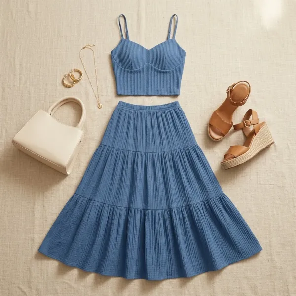 Tiered Maxi Skirt Set