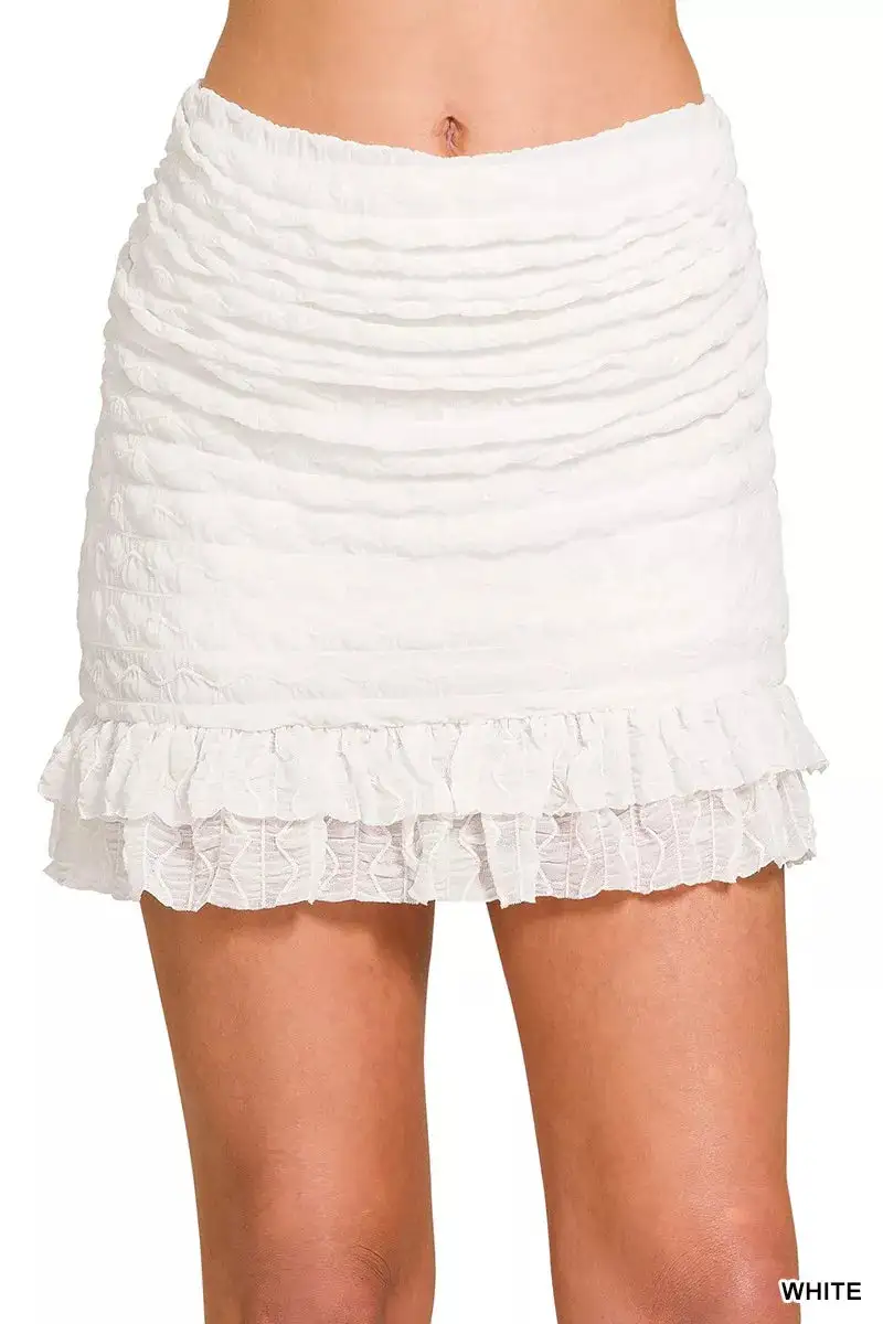 Sequin Ruched Active Mini Skirt
