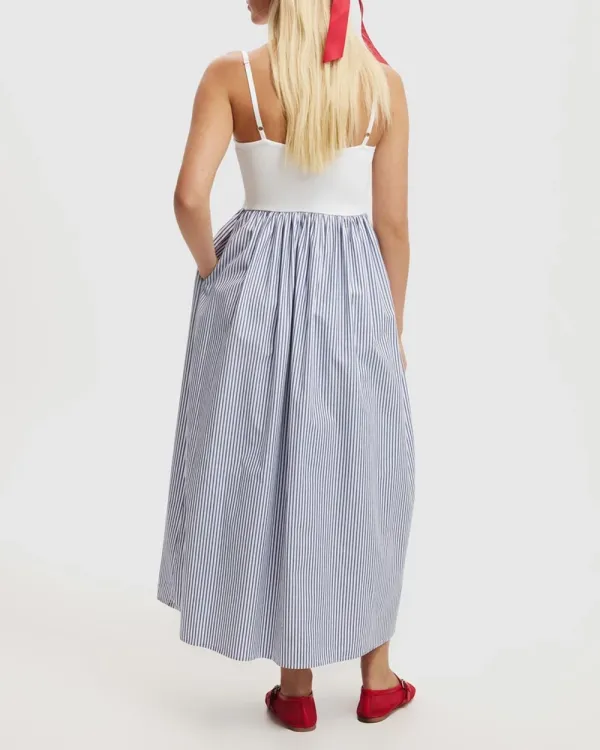 Splicing A-Line Maxi Dress