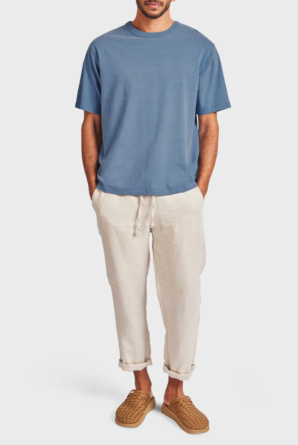 Mid Indigo Short Sleeve Crew Neck Tee