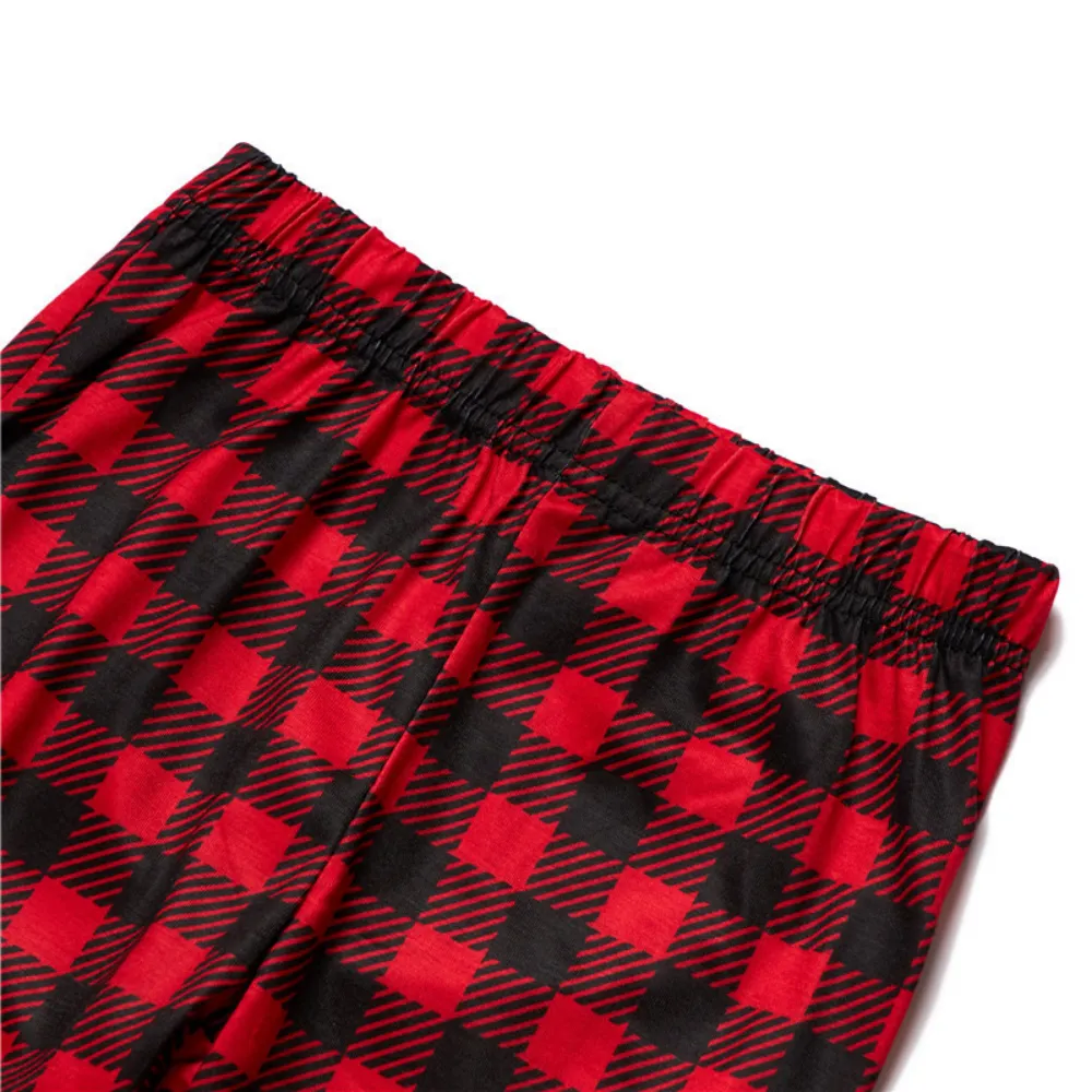 Christmas Letter Plaid Print Parent-child Pajamas Set (with Pet Dog Clothes)