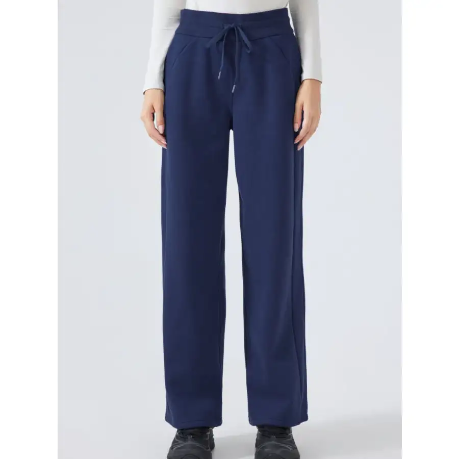 Feminine Drawstring Wide Leg Pants