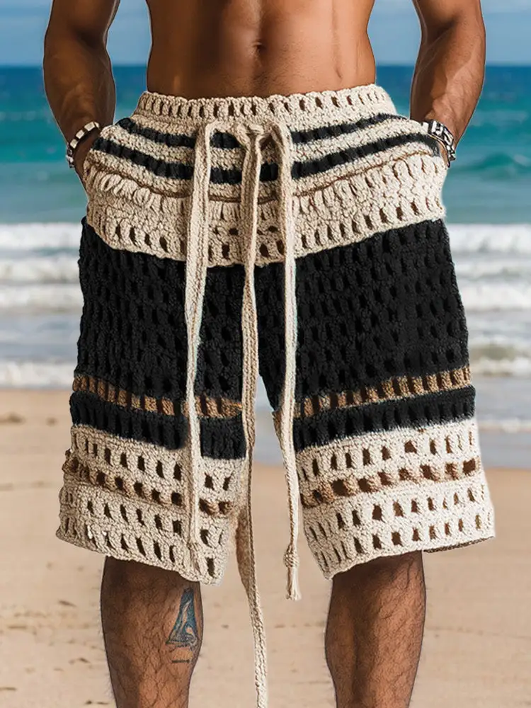 Men's Casual Knit Braided Shorts