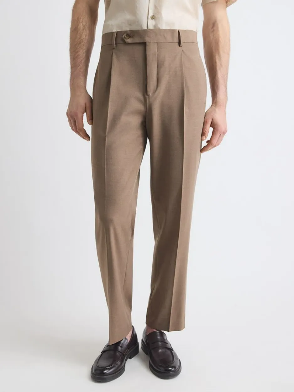 Rose Taupe Relaxed-Fit Suit Pant